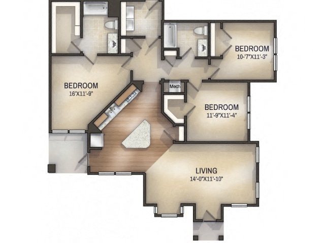 Herringbone I Unfurnished Floor Plan Herringbone I Unfurnished Floor Plan at Tattersall Chesapeake, Chesapeake, VA
